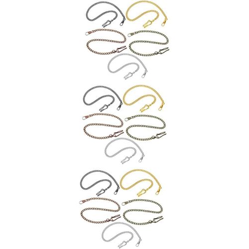 Sherchpry Lot De 15 Bracelets De Montre De Poche Pour Homme - Chaînes De Montre Vintage - Chaînes De Montre Vintage Pour Pantalons - Clip De Montre De Poche - Accessoires De Montre En Alliage