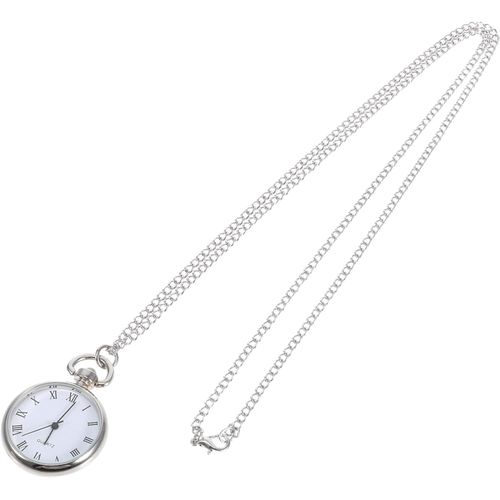 1 Pc Collier Montre De Poche Montre En Montre Numérique Pour Hommes Montre De Poche Avec Chaine Relojes Pendentif Montre De Poche Pendentif Montre Suspendu Un Verre Silver