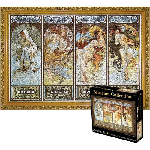 Puzzle De 2000 Pièces Pour Adultes,Quatre Saisons,Collection Musée,Puzzle,70x100 Cm,2 Mm D'épaisseur,Puzzle De Peinture Célèbre,Staycation Kill Time Pour Adultes Et Enfants,14 +