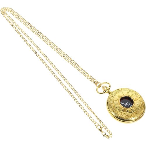 Montre De Poche Montre Gousset Ancienne Montre À Chiffres Romains Douane Chaîne De Portefeuille Montre Calculatrice Montre En Or Faveur Du Parti De Fête Golden Un Verre