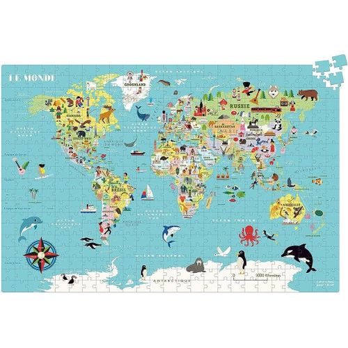 - Puzzle Carte Du Monde De 500 Pièces - Jeu Apprentissae - A Partir De 8 Ans - 7619