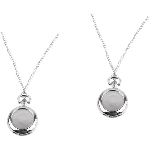 2 Pièces Montre De Poche Montre Collier Chaînes Pour Hommes Avec Pendentif Collier De Crâne Collier Homme Montre Gousset Ancienne Montre Porte-Clés Vintage Pour Hommes