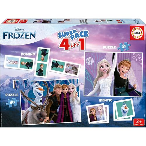 - Superpack Frozen | Jeux De Société Pour Enfants Tels Que Domino, Identique Et 2 Puzzles De 25 Et 50 Pièces, Plusieurs Possibilités De Jeu Pour Jouer Seuls Ou Accompagnés, De 3 Ans (19737)