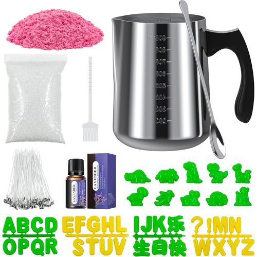 Kit De Fabrication De Bougies En Cire D'Abeille Bio Pour Adultes Avec Pot De Coulage De 900 Ml, Forme De Dragon Ou De Lettre, Mèches, Bureau