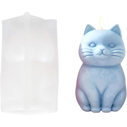 Moule Bougie Silicone, 3d Moule Silicone Bougie Chat, Moule À Bougie En Forme De Chat, Bougie Résine Époxy Pour Décoration D'intérieur, Bougies Parfumées