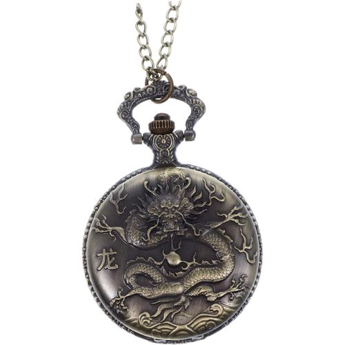 1 Pc Montre De Poche Ornement De Voiture Décoration De Bureau Câble Gadget Figurine Feng Shui Bagues De Poids Chose Montre Gousset Ancienne Montre Collier Vintage Acier Inoxydable