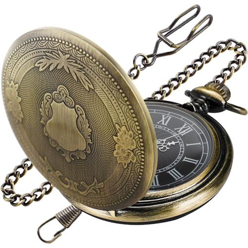 Montre À Gousset À Quartz Antique Steampunk Pendentif Collier Chaîne Cadeau Homme Montre De Poche À Quartz Bracelet Montre De Poche Boîte Cadeau, Mb-Cfj2028, Moderne