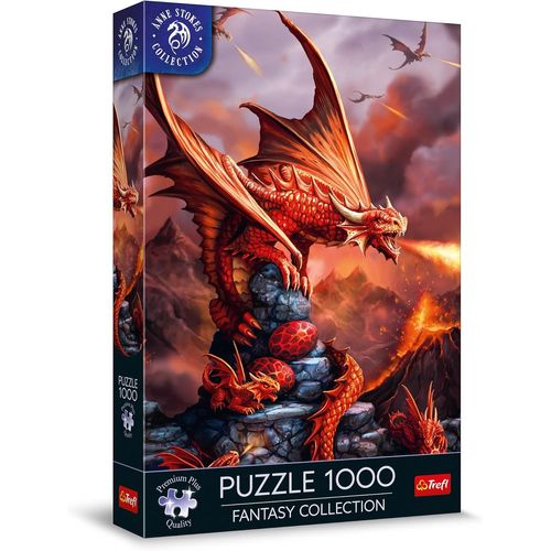 Premium Plus Quality - Puzzle Fantasy Collection : Dragon De Feu - 1000 Pièces, Série D¿Images Du Monde Fantastique, Anne Stokes, Pour Adultes Et Enfants À Partir De 12 Ans