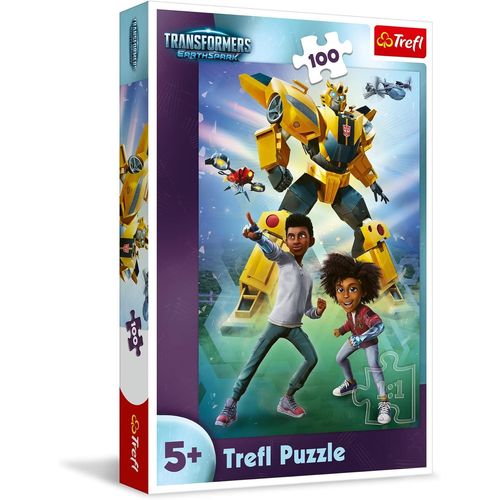 -Transformers:Earthspark,Transformers Team-Puzzle 100 Éléments-Colorés Avec Des Personnages De Contes De Fées,Divertissement Créatif,Amusement Pour Les Enfants À Partir De 5 Ans