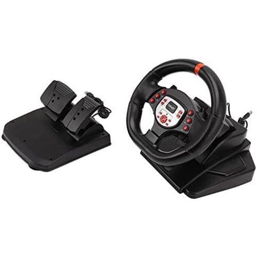 Volant Pc Usb Plug And Play À 180 Degrés Avec Pédales Pour Consoles De Jeu