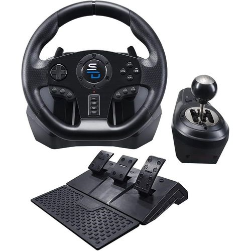 Superdrive - Volant De Course Gs850-X Avec Levier De Vitesse Manuel, 3 Pédales, Palettes De Changement De Vitesse Et Vibration Pour Xbox Serie X/S, Ps4, Xbox One, Pc (Programmable Pour Tous Les Jeux)