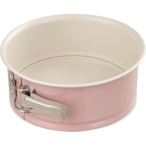 Dr. Oetker 4650 Moule À Manqué De 18 Cm De Diamètre, Moule À Gâteaux, Moule Rond De Pâtisserie, Acier, Céramique, Rose, 18,5 X 7,5 X 18 Cm
