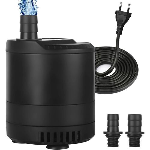 20W 1500L/H Pompe Immergée, Pompe À Eau D'Aquarium Ultra Silencieuse, Fontaine D'Aquarium Bassin Avec Câble Électrique De 2,5M Et Interrupteur Réglable Pour Aquarium, Bassin, Hydroculture