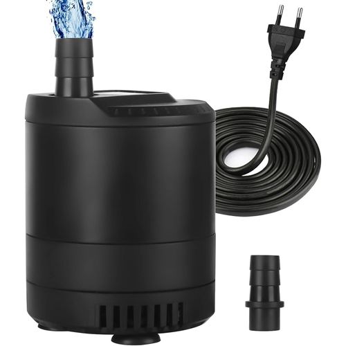 6W 500L/H Pompe Immergée, Pompe À Eau D'Aquarium Ultra Silencieuse, Fontaine D'Aquarium Bassin Avec Câble Électrique De 2,5M Et Interrupteur Réglable Pour Aquarium, Bassin, Hydroculture...