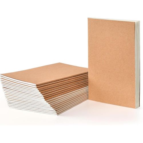 Lot De 20 Cahiers Blanche A5: Kraft Cahier Page Blanche Bloc-Notes A5 Carnet De Notes Journal Intime Carnet De Voyage Carnet De Dessin Pour Enfants Étudiants Adultes École Bureau Voyage