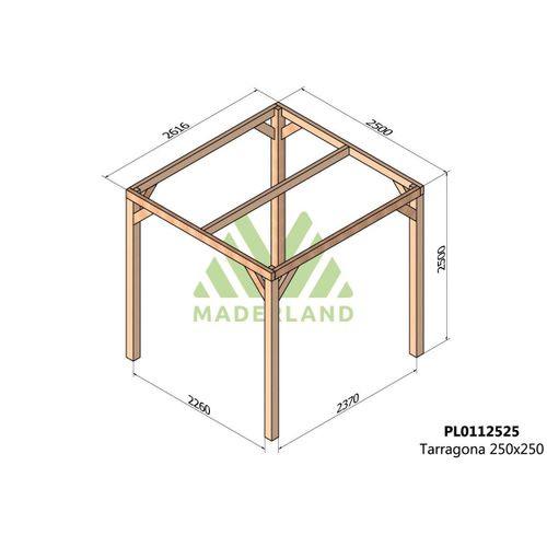 Pergola En Bois Lamellé-Collé Tarragona 250 X 250 Cm