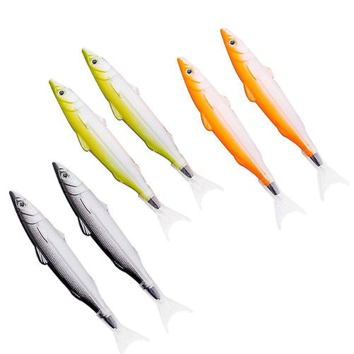 Stylos À Bille Pour Enfants, Motif Poisson, Vert, Noir, Orange, Plastique Durable, Outils D'écriture Amusants.