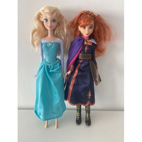 Lot Poupées Disney Elsa Et Anna Reine Des Neiges 