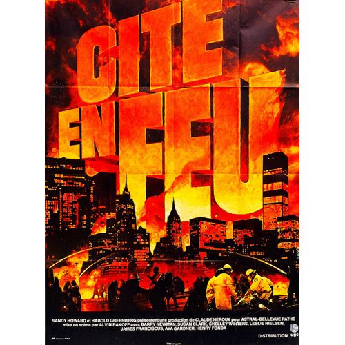 *** Cite En Feu De Alvin Rakoff 6 1979 - Barry Newman - Susan Clark - Shelley Winters - Ava Gardner - Henry Fonda - Affiche De Cinéma Originale - 120 X 160 (Affichée Sur Les Bords) - Bon Etat ***