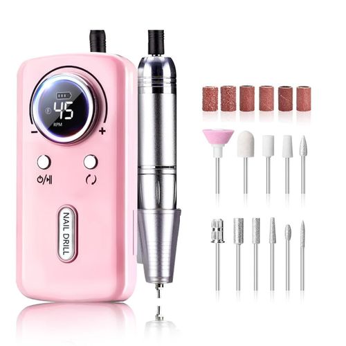 Ponceuse Pour Ongles Professionnel Rechargeable 45000 Rpm Silencieuse - Écran Lcd & 10h Autonomie,12 In 1 Lime A Ongle Electrique,Salon/Maison,Pour Acryliques/Gel 
