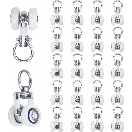 20 Pièces Rouleaux De Rail De Rideaux, Rouleaux De Rail En Métal, Poulie De Rideau Silencieux, Rouleaux De Tringle À Rideaux Glissières, Accessoires Rideaux Pour Bains, Chambres, Armoires.[G306]