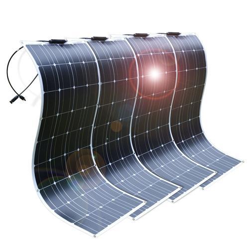 Panneau Solaire Souple 100W 18V (4PC) DOKIO Monocristallin Photovoltaïque 400W pour charger les batteries 12V