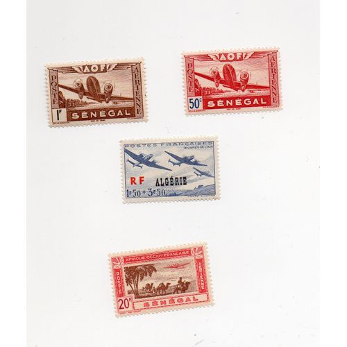 Sénégal- Lot De 2 Timbres Neufs- Aviation- Algérie- 1 Timbre Neuf Avec Surcharge- Aviation