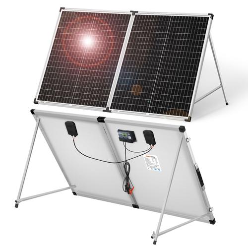 Panneau Solaire Portable 100W 18V DOKIO Pliable Monocristallin Photovoltaïque avec régulateur de charge recharge des batteries 12V et des générateurs