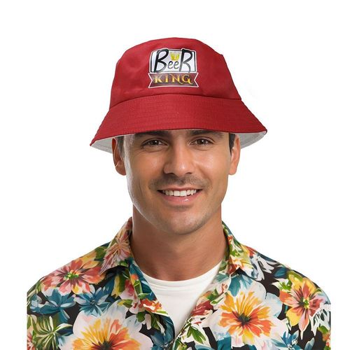 Chapeau Bob Humour Beer King Rouge Adulte