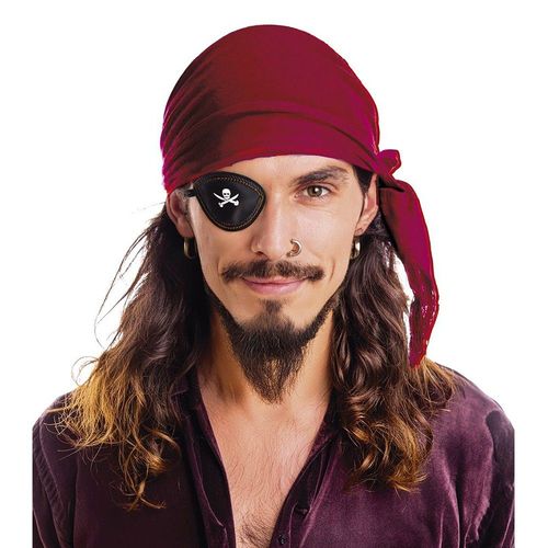 Bandana Velours Rouge Bourgogne Pirate Adulte