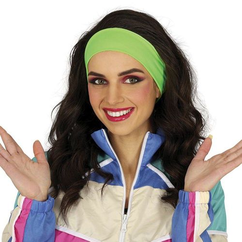 Bandeau Stretch Sport Années 80 Adulte Fluo Vert