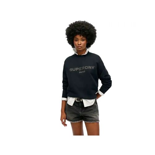 Sweat Superdry Varsity Loose Femme Noir