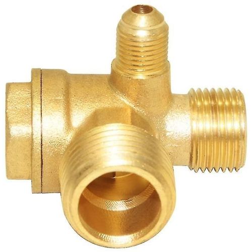 Clapet anti-retour 3 voies en laiton fileté mâle pour compresseurs d'air pneumatiques centraux - Connecteurs G1/2"", G3/8"", G1/8