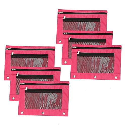 Pochette Zippée Pour Enfants Avec Fenêtre Transparente, Matériau Oxford Résistant, Compatible Avec Les Classeurs À 3 Anneaux, Idéale Pour Les Fournitures Scolaires Et Les Petits Objets.