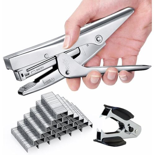 Ensemble D'agrafeuses Métalliques Durables Avec 5 000 Agrafes Et Extracteur, Grande Capacité Pour 20 Feuilles, Conception Ergonomique, Performances Sans Bourrage