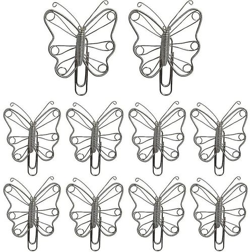 Lot De 10 Trombones Décoratifs En Forme De Papillon - Acier Inoxydable, Durables, Résistants À La Rouille, Idéaux Pour Les Fournitures De Bureau Et Scolaires