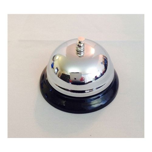 Cloche De Bureau Classique Chromée Avec Son Traditionnel Pour Enseignants, Bureaux Et Hôtels ¿ Diamètre : 8,6 Cm, Poids : 135 G