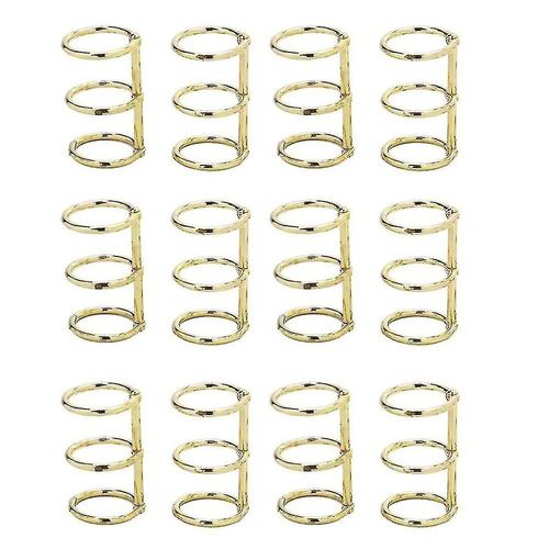 Lot De 12 Classeurs À 3 Anneaux En Acier Inoxydable Doré, Étanches Et Antirouille, 4 X 2,5 Cm, Diamètre Intérieur 2 Cm