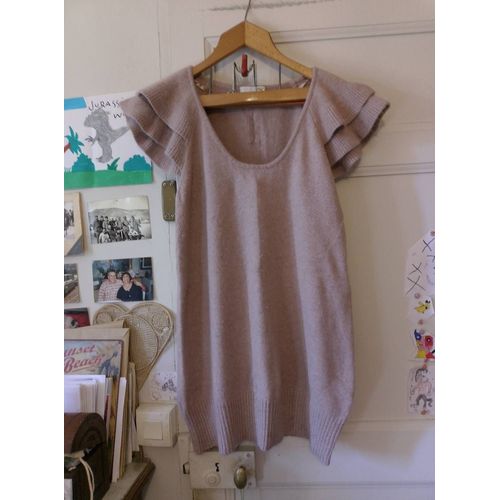 Robe Pull Courte Beige Bras Frou Frou 42 Xl Promod.