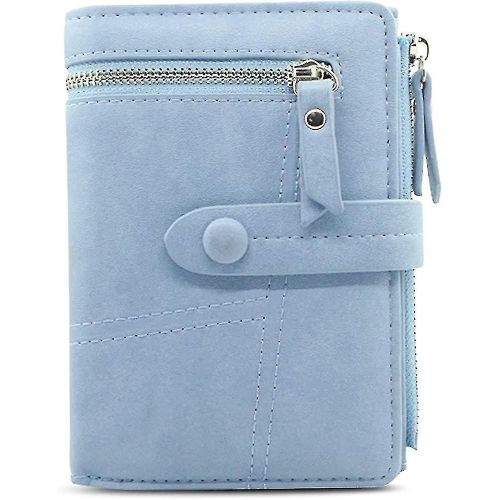 Portefeuille en cuir PU FORRICA pour femme avec 12 emplacements pour cartes, 2 fenêtres pour carte d'identité, fermeture à glissière et bouton, design compact