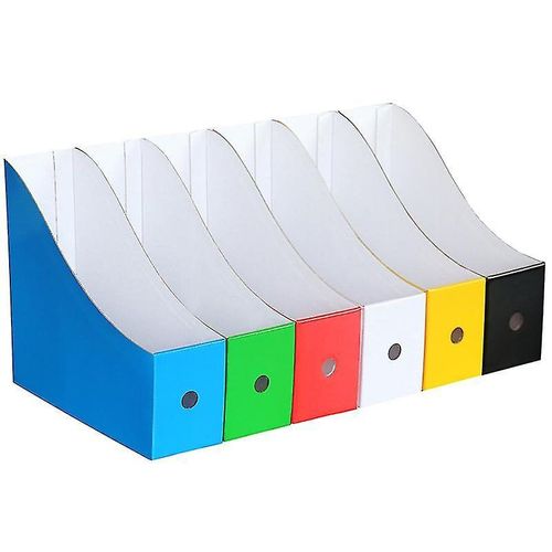Boîtes De Rangement Transparentes Pour Livres, Magazines Et Dossiers ¿ Lot De 6, Design Durable, Couleurs Assorties