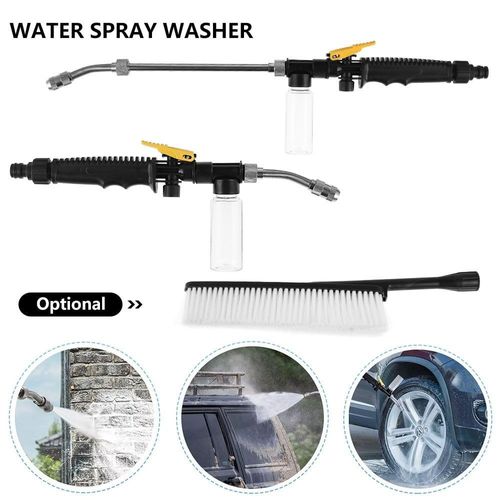 Pistolet à eau de jardin 2 en 1 avec buse en acier inoxydable et réservoir de mousse en plastique pour un jardinage et un nettoyage efficaces
