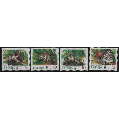 Lettonie Timbres Les Écureuils 1994