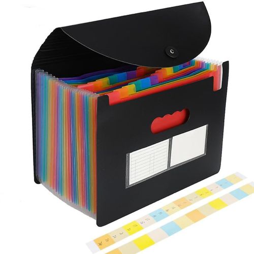 Chemise Extensible Avec 24 Pochettes Pour Documents A4/Lettre, Imperméable, Écologique, Idéale Pour La Maison Et Le Bureau