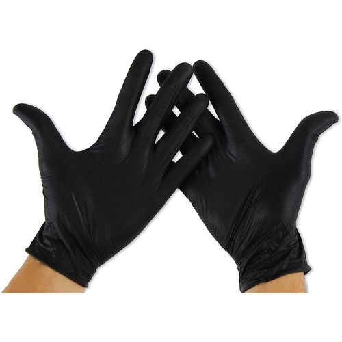 Gants Jetables En Nitrile De Qualité Supérieure - Sans Latex, Ambidextres, Paquet De 100, Polyvalents Pour Diverses Applications, Noirs