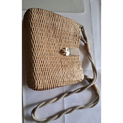 Sac à main vintage en paille aannées 1970
