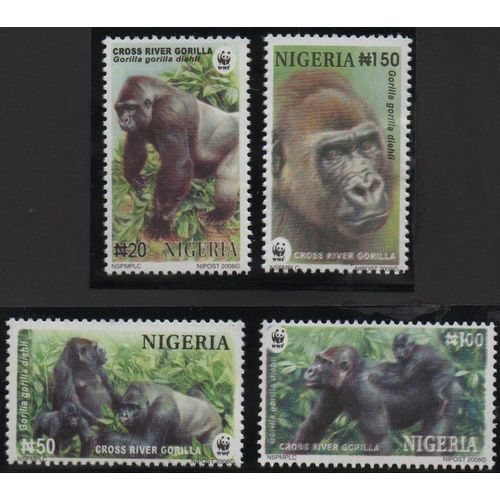 Nigeria Timbres Animaux Les Gorilles 2008