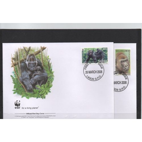 Nigeria Timbres Les Gorilles 208 4 Fdc