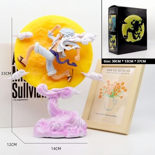 Pop39600-A - Statue One Piece 33 Cm, Modèle Monkey D. Luffy, Figurine D'action Lumineuse Run To The Moon En Pvc, Collection De Bureau, Modèle De Jouets, Cadeau