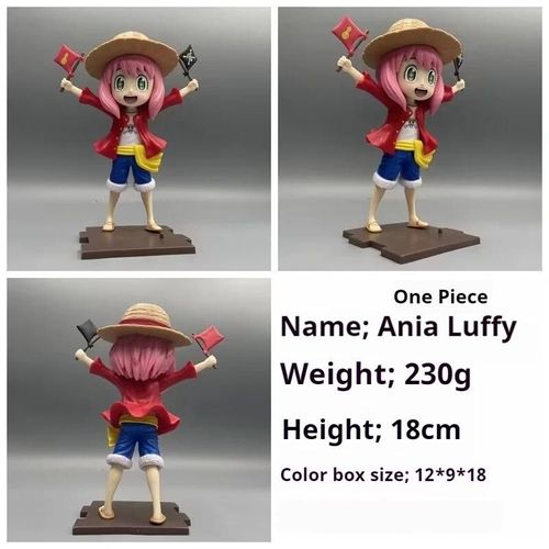 Pop39582-Anya--Figurine D'action Anya De 19 Cm De La Famille Spy X, Cos Luffy, Arbitre Au Chapeau De Paille, Commandant, Poupées Kawaii, Statue, Modèle De Collection, Jouets, Cadeaux